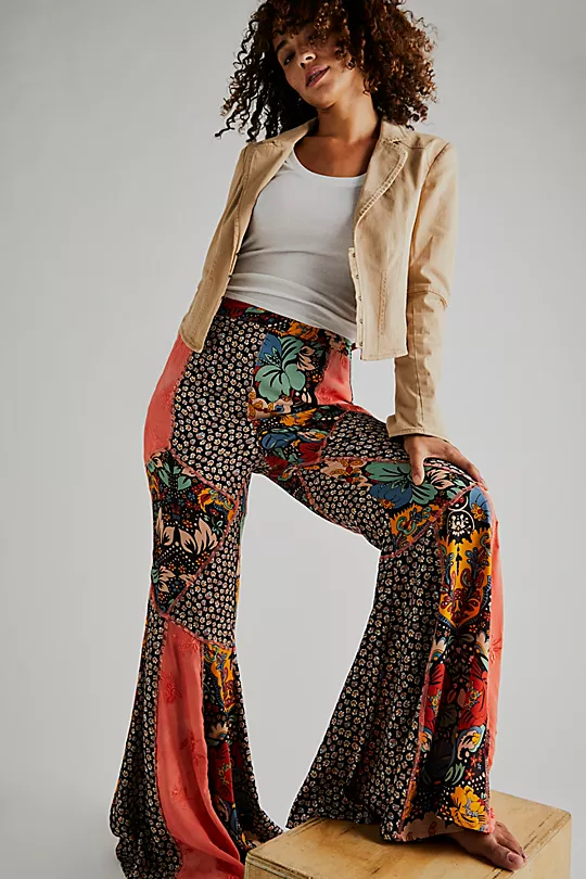Free People Love Is Wild Bell Bottoms