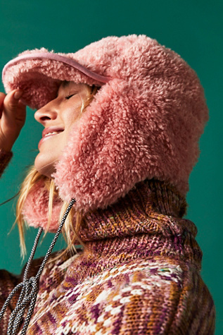 Kangol Faux Shearling Utility Flap Cap | Free People display picture 2