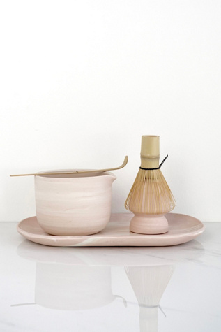 Ren Vois Blush Marble Matcha Table Set at Free People in Pink