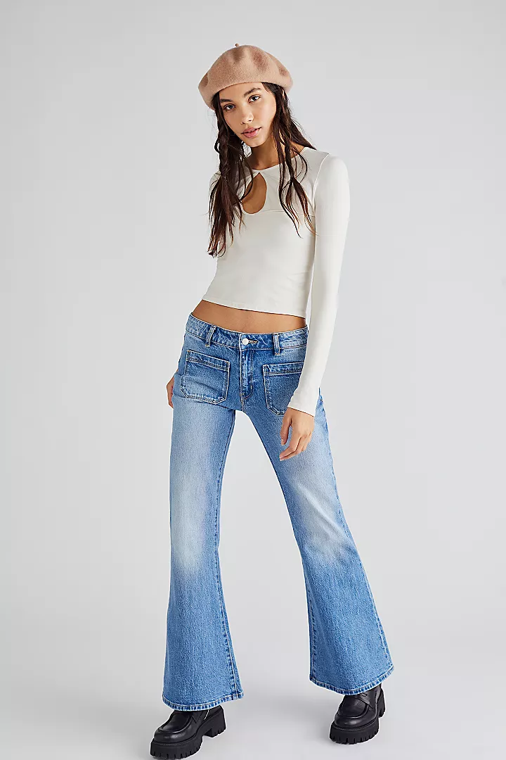 freepeople.com | Rolla's Sailor Low-Rise Flare Jeans