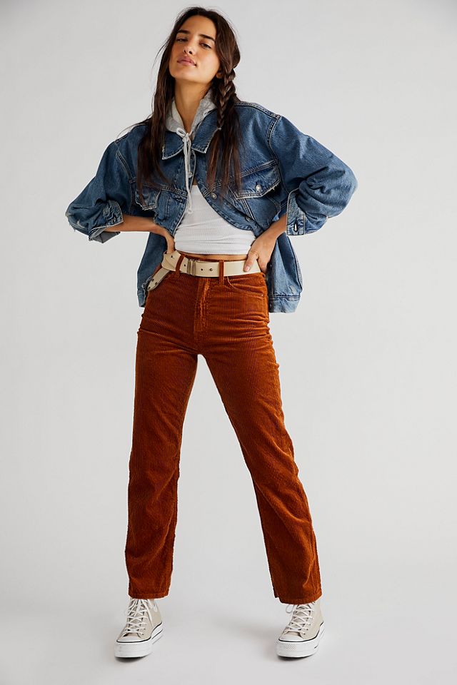 High waisted cord store jeans