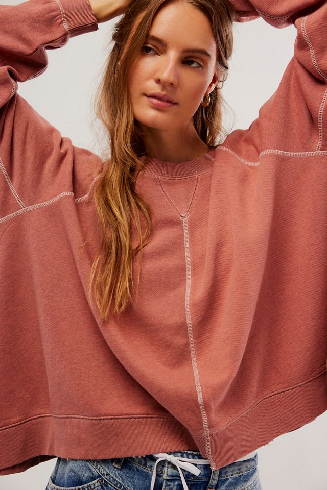 Free people cropped on sale sweatshirt