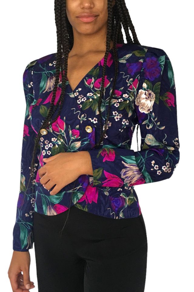 Vintage Floral Jacket With Peplum Selected by Ankh By Racquel