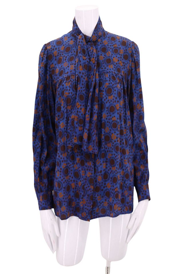 1970s Yves Saint Laurent Silk Tie Blouse Selected By Ritual 