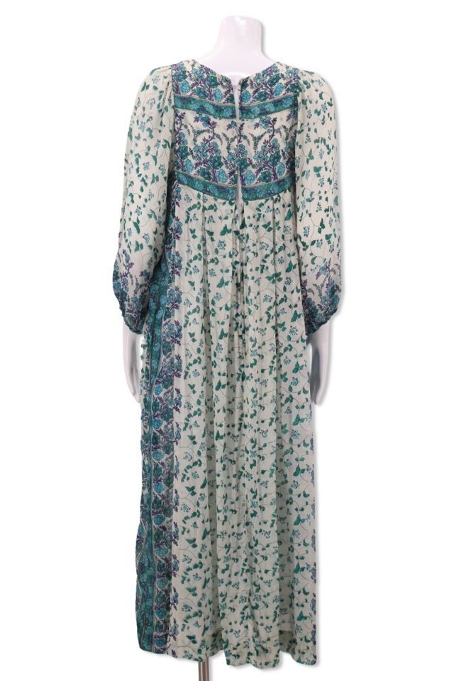 1970s Raksha Silk Print Peasant Dress Selected By Ritual Vintage #2