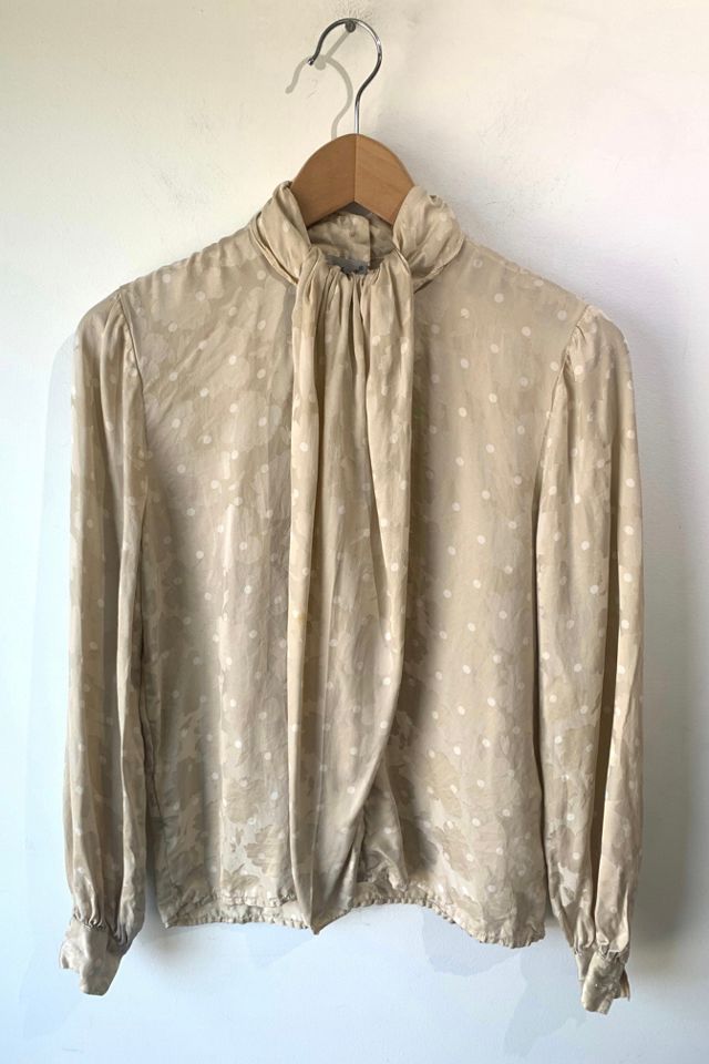 Vintage Adrianna Papell Cream Silk Blouse Selected by The