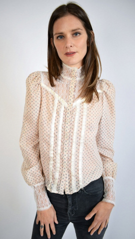Gunne Sax Creme Victoriana Lace + Cotton Blouse – Empress