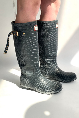 Vintage Jimmy Choo x Hunter Croco Rain Boots Selected by Anna Corinna |  Free People