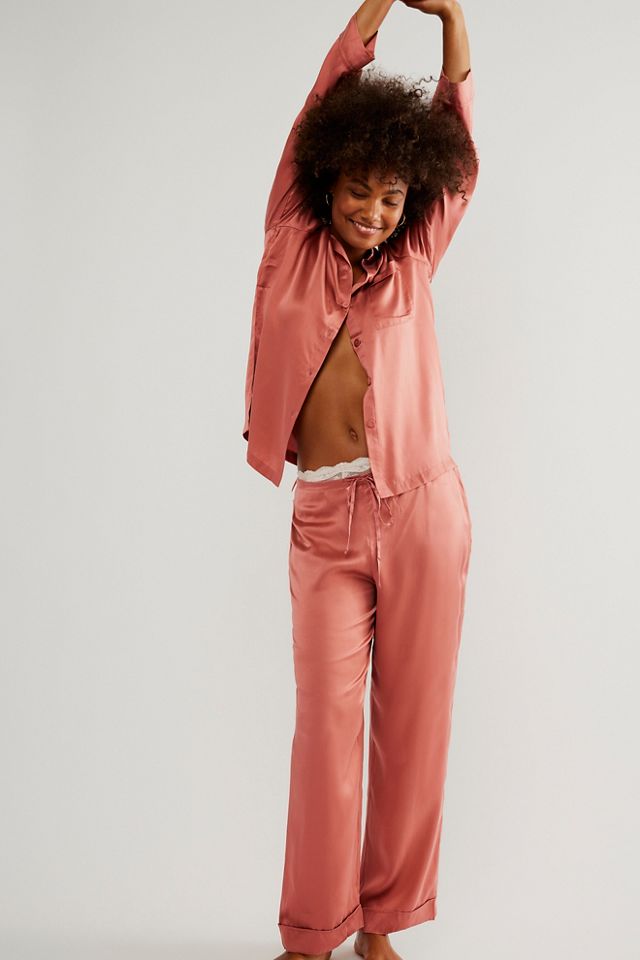 Plush Silky Floral PJ Set by at Free People - ShopStyle Pajamas