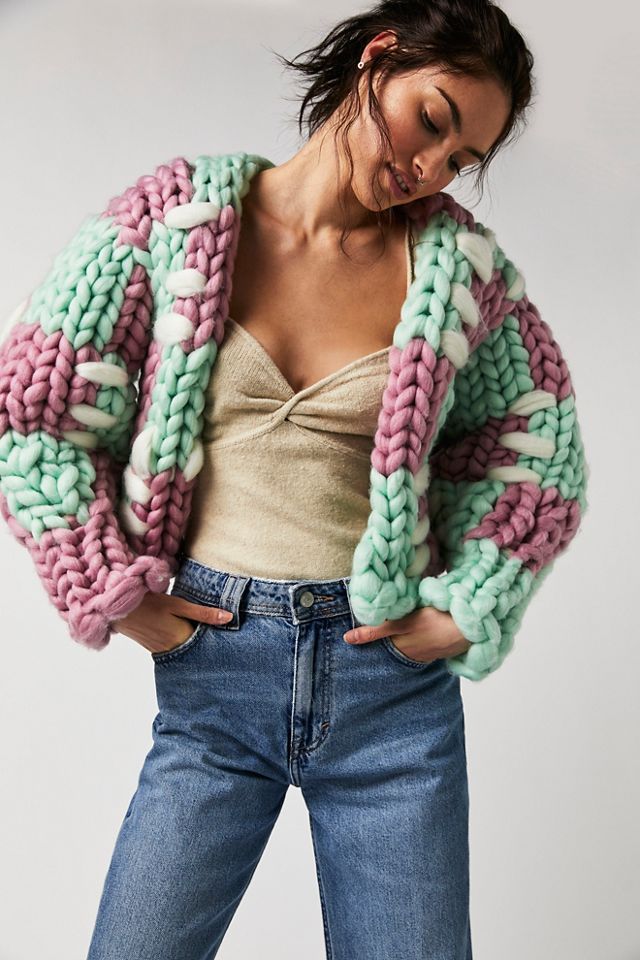 Checkered Colossal Knit Cardi