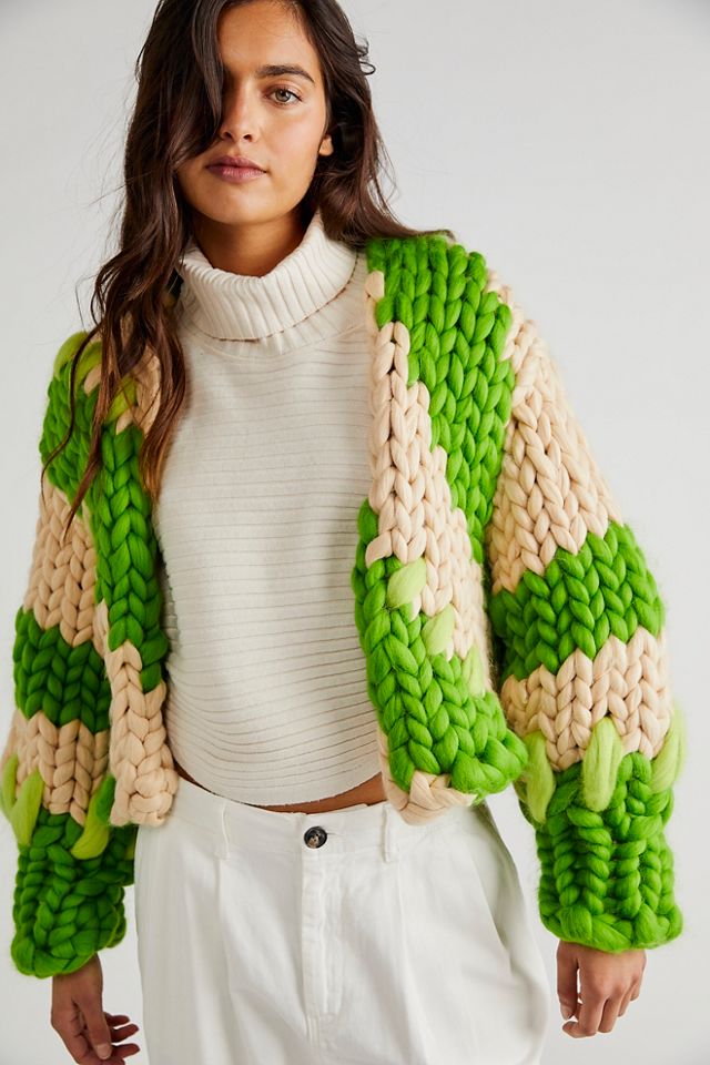 Diagonal Colossal Knit Cardi