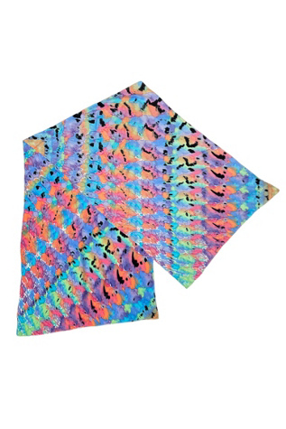 1980s Vintage Hand Dyed Silk Tie Dye Extra Long Scarf Selected by BusyLady Baca & The Goods