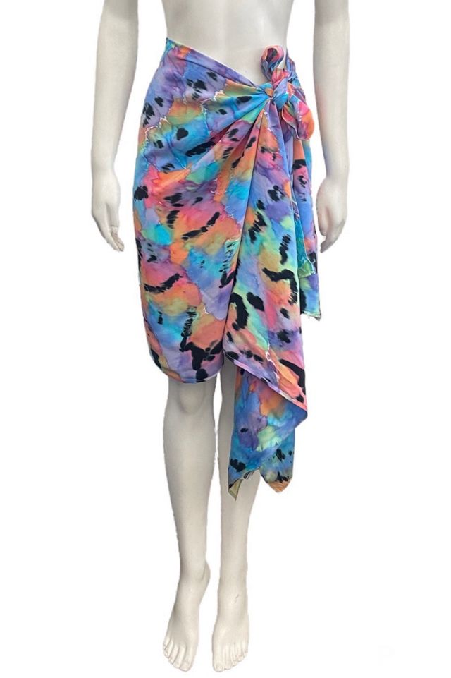 1980s Vintage Hand Dyed Silk Tie Dye Extra Long Scarf Selected by BusyLady Baca & The Goods #2