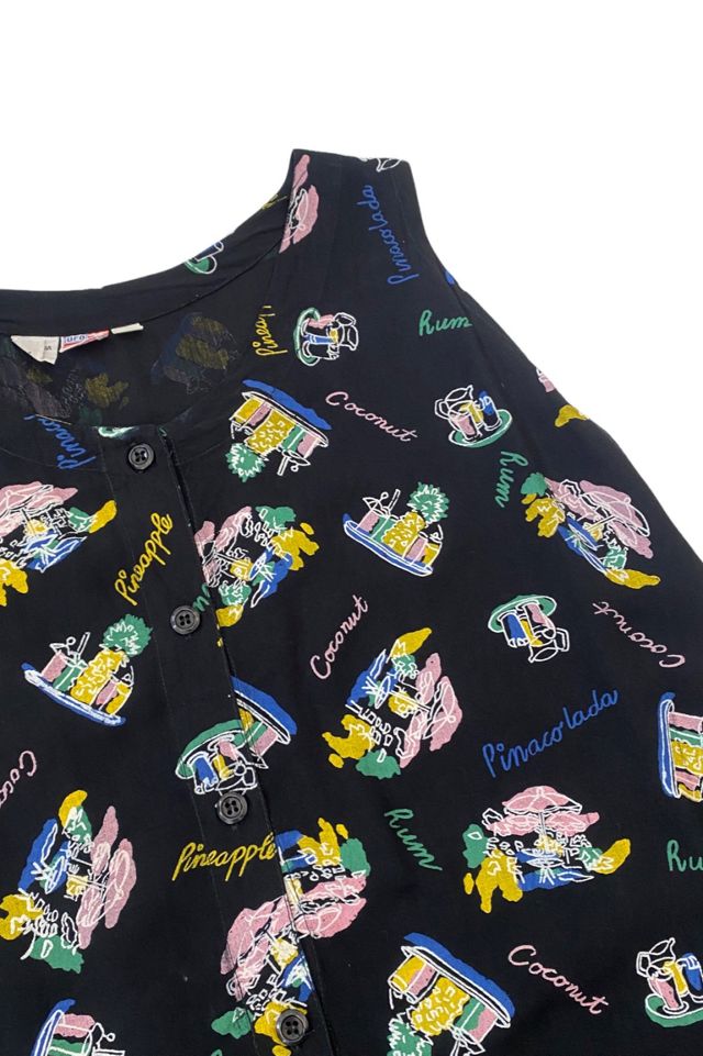 1990s Vintage Piña Colada Motif Rayon Tent Dress Selected by BusyLady Baca & The Goods #1