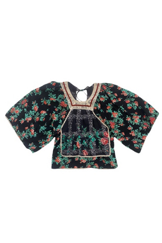 1970s Vintage Floral Prairie Top Selected by BusyLady Baca & The Goods