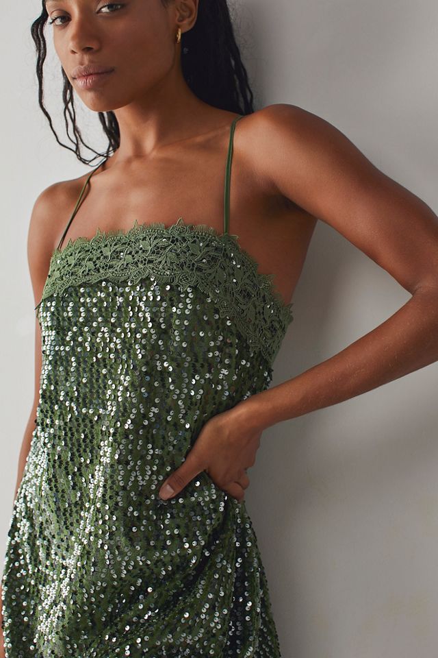 Free People That Girl Sequin Slip Mini Dress