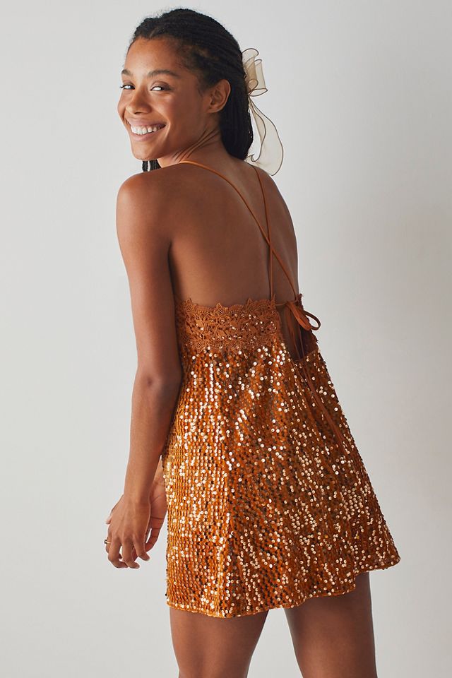 Free people sequin sales mini dress