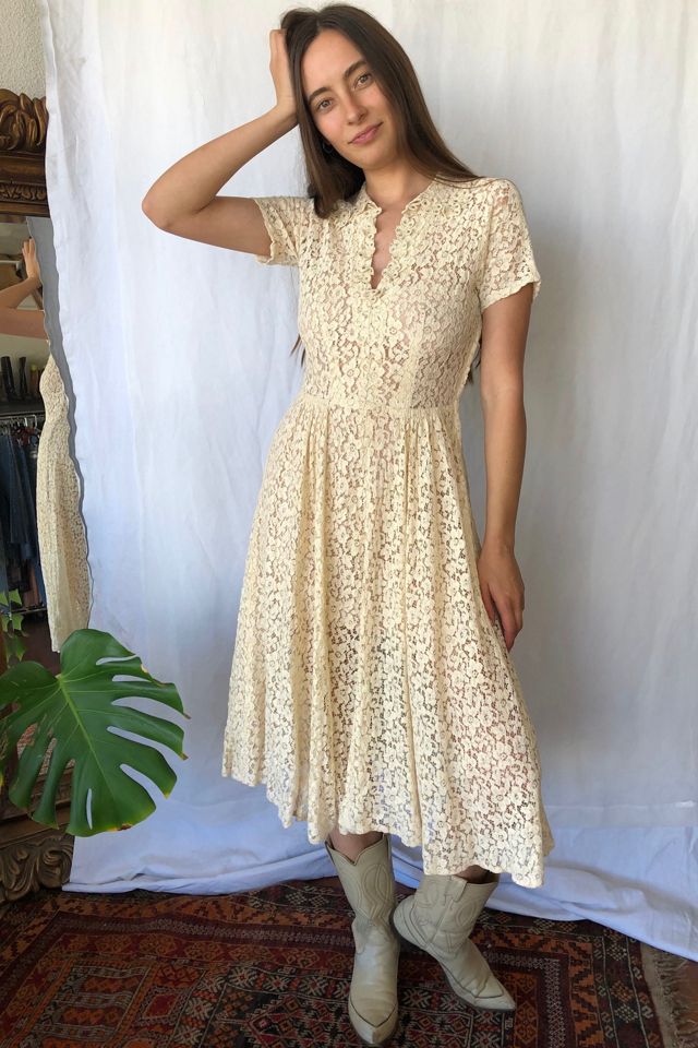 Fit and Flare Vintage Cotton Lace Dress Selected by Picky Jane | Free People