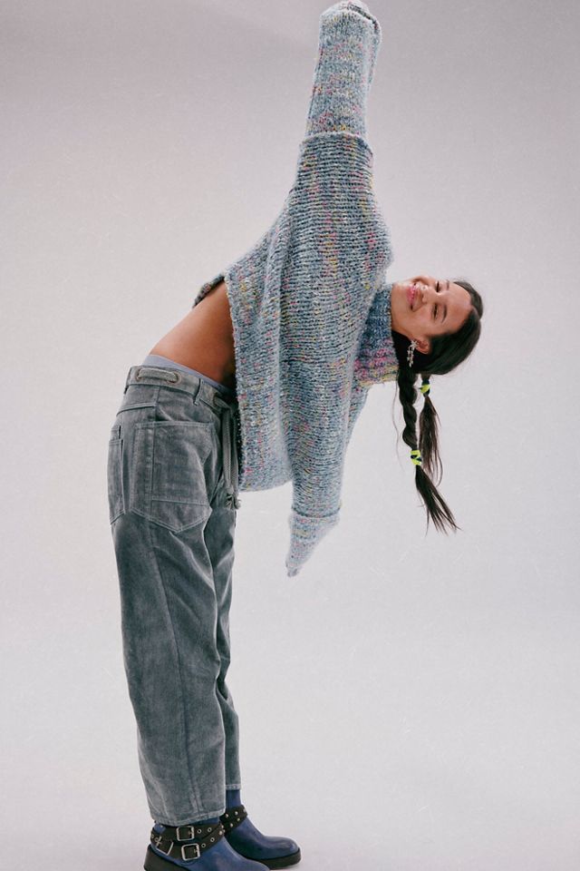 We The Free Moxie Flocked Pull-On Barrel Jeans