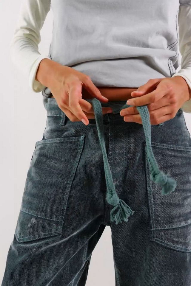 Free People ★ We The Free Moxie Flocked Barrel Jeans We The Free Moxie Flocked Pull-On Barrel Jeans | Free People