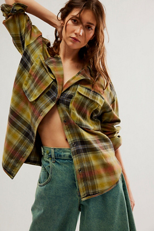 Camicia Oversize Free People Izzie Cargo – Quadretti Blu Avorio, Taglia S, Nuova Senza Etichette - Foto 2