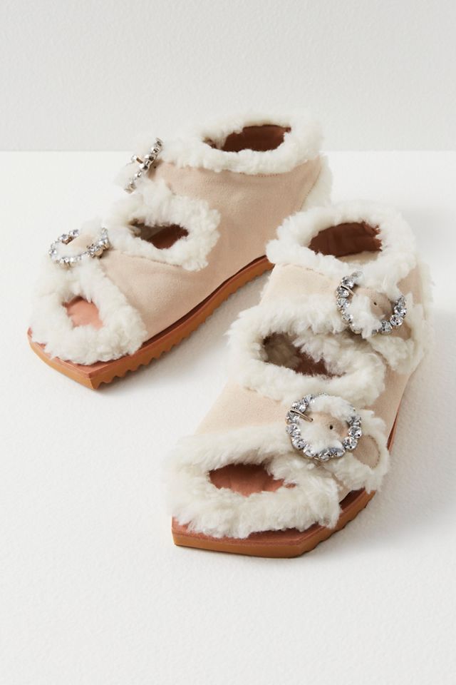 Shearling sandals discount