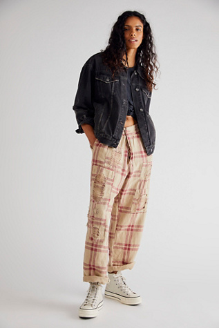 Magnolia Pearl Plaid Trousers At Free People In Kaya