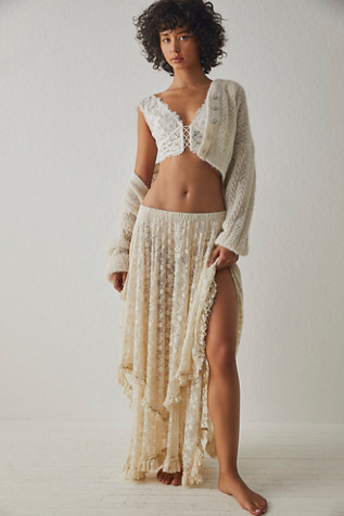 Mini-jupon French Courtship par Intimately en Thé, pour femme chez Free People
