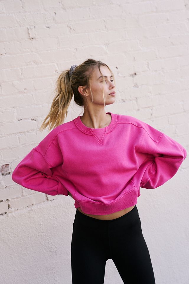 Free people pink sweatshirt sale