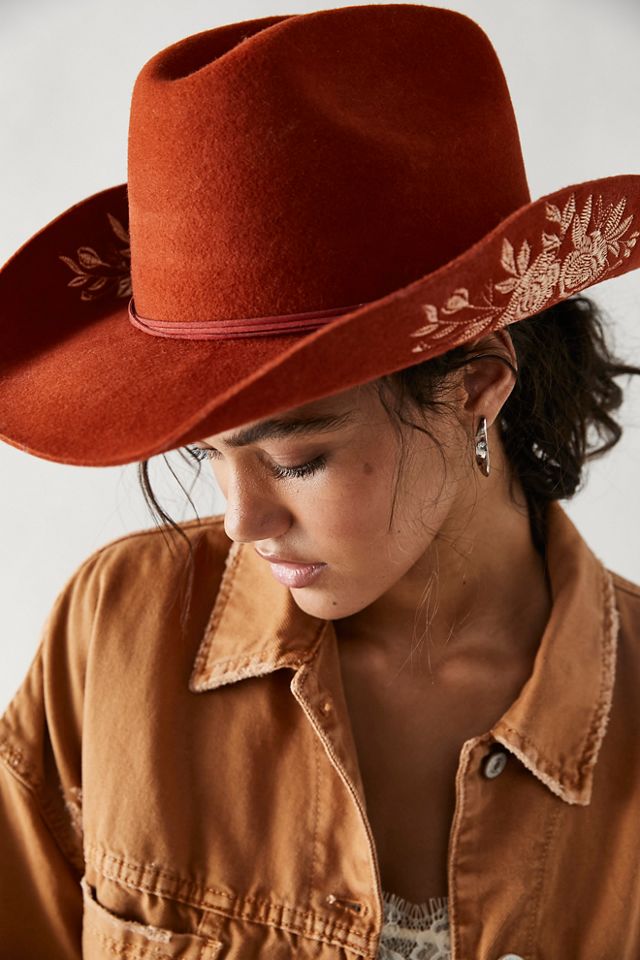 Chapeau de cowboy brodé Desert Rose #1