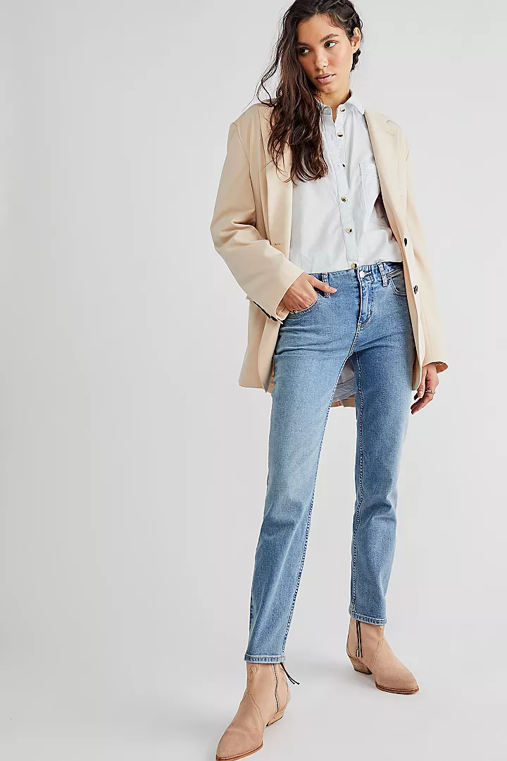 freepeople.com | Evie Low-Rise Slim Straight Jeans