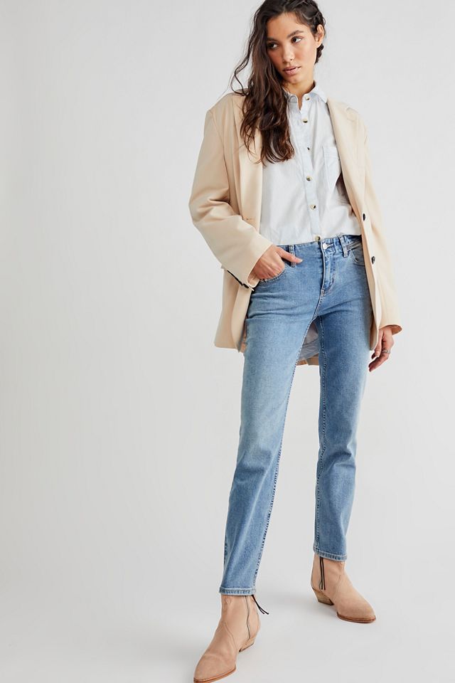 Evie Low-Rise Slim Straight Jeans | Free People UK