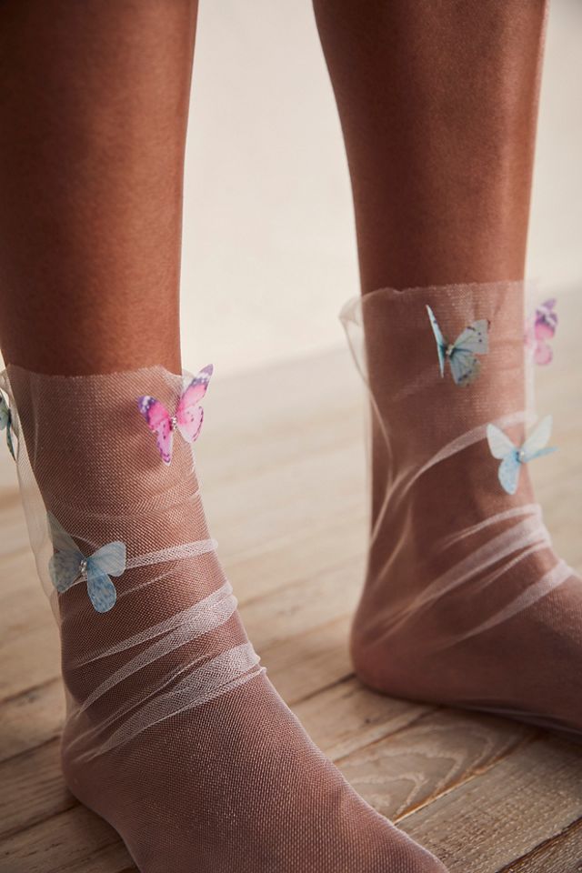 Butterfly Diamond Tulle Socks #1