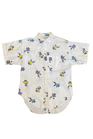 1980s Vintage Skateboarding Bear Cotton Short Sleeve Shirt Selected by BusyLady Baca & The Goods