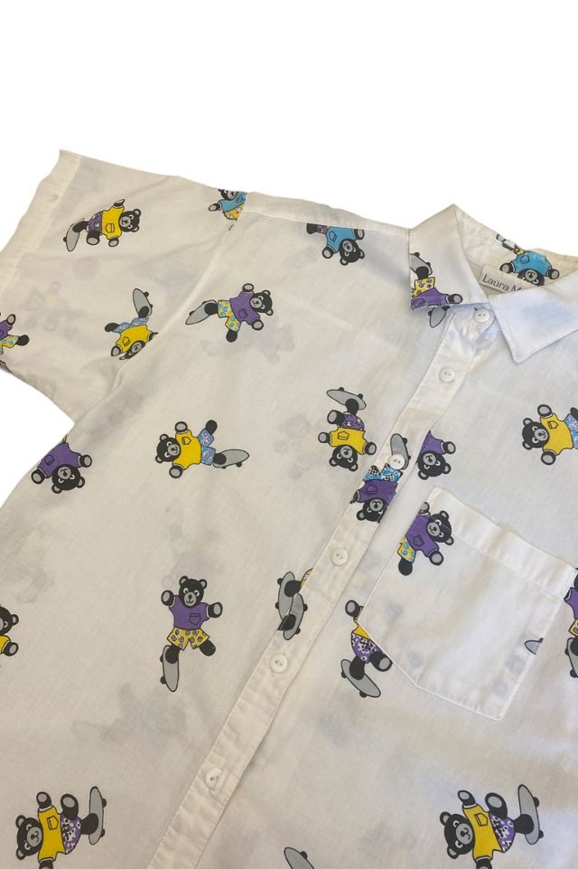 1980s Vintage Skateboarding Bear Cotton Short Sleeve Shirt Selected by BusyLady Baca & The Goods #1