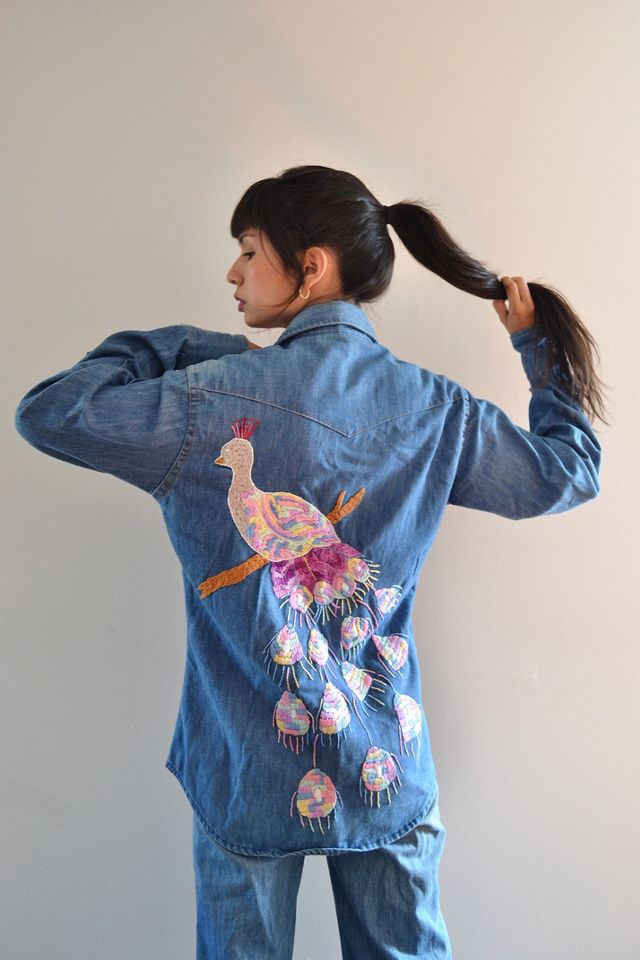 Hand Embroidered Denim Coat