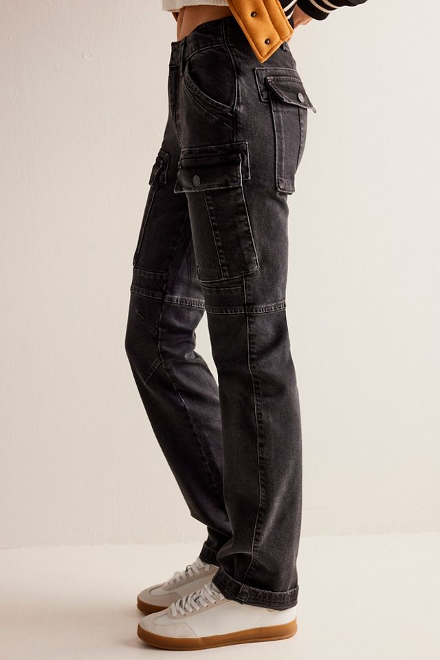 Relaxed-fit mid-rise denim trousers