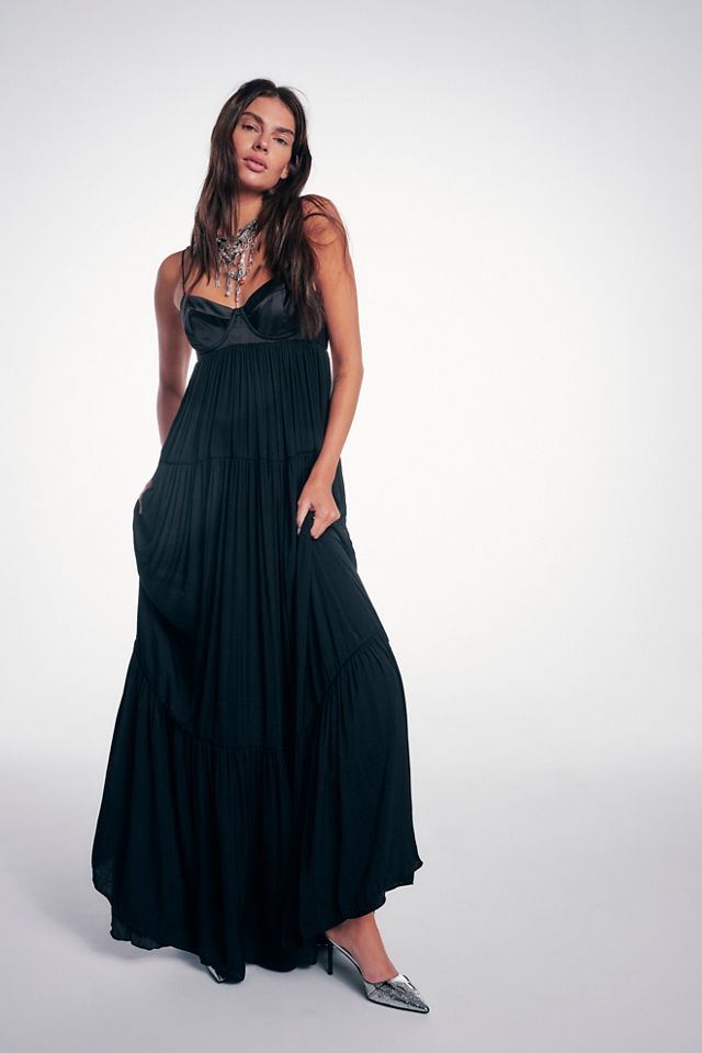 Free people clearance long black dress