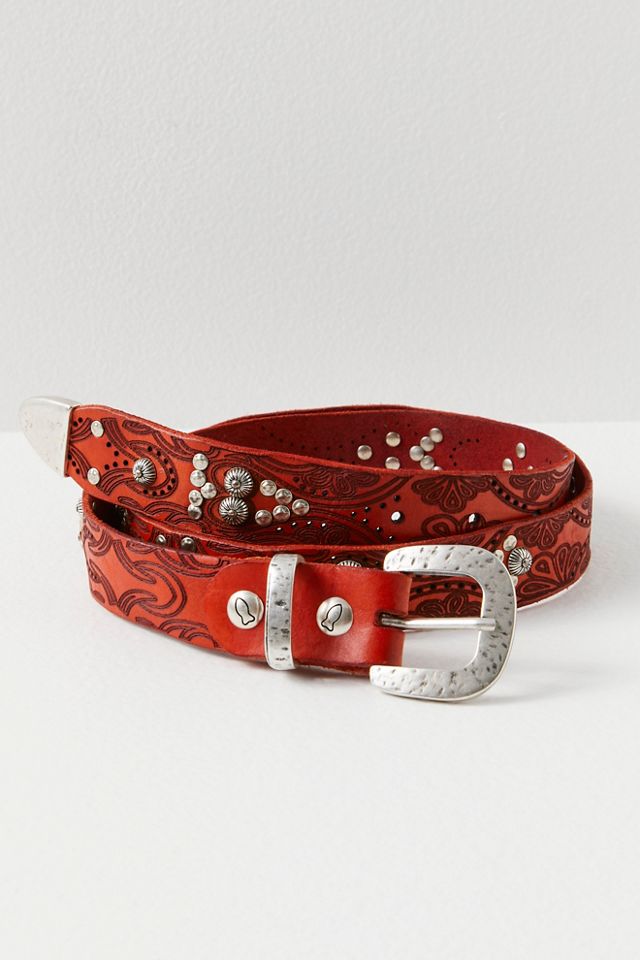 Free People Charmed Leather Belt Free People Charmed Tan / Black Leather Square Buckle Belt M  main image 3