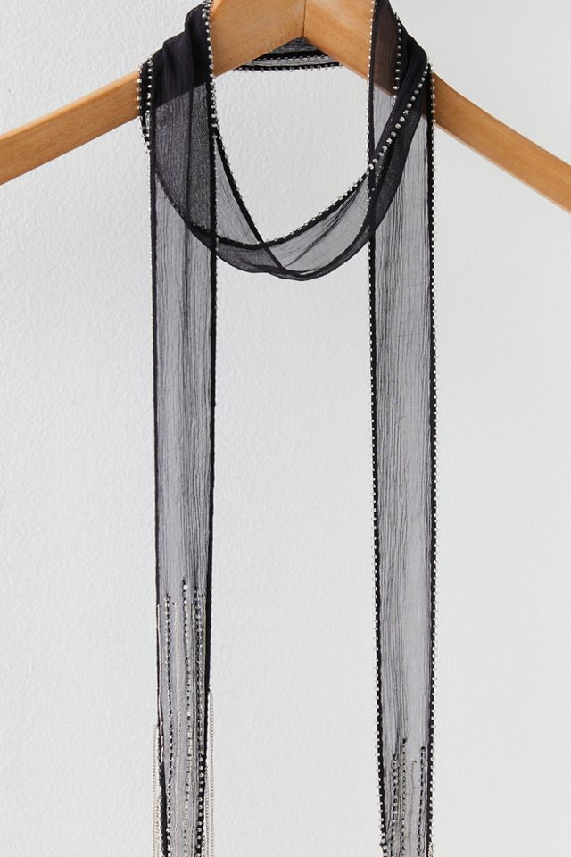 Icicle Fringe Skinny Scarf #1