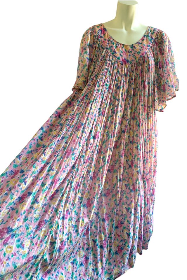 Vintage 1960-70s Sheer Cotton Flutter Sleeve Dress Selected by SharpLilTeeth #3