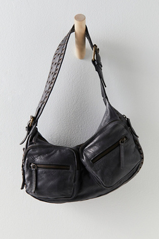 Free People On Stage Clutch In Distressed Black