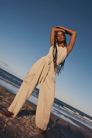 Free People Mixed Media One-Piece Jumpsuit - Machine Washable