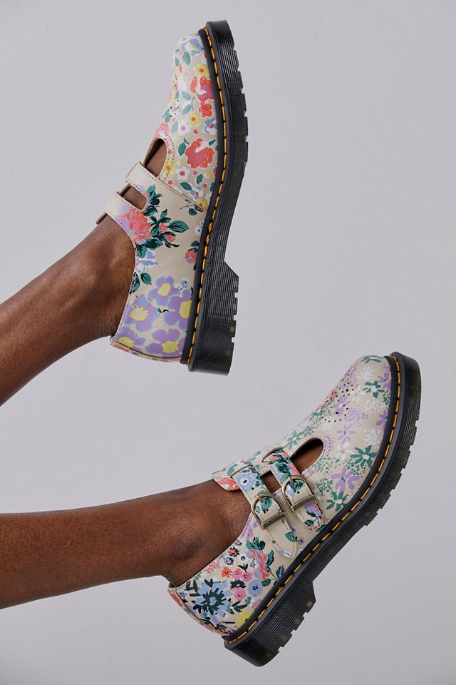 Dr martens floral on sale shoes