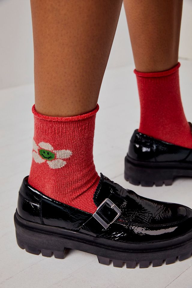 Happy Daisy Cashmere Crew Socks