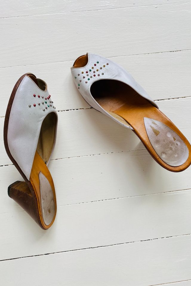 Leather Mule with Metal Studs Selected by Atlantic Vintage #1