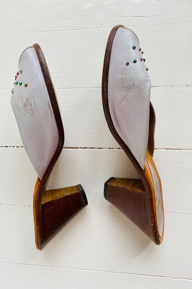 Leather Mule with Metal Studs Selected by Atlantic Vintage #3