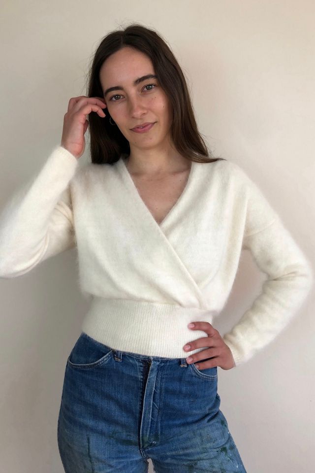 Fuzzy on sale wrap sweater