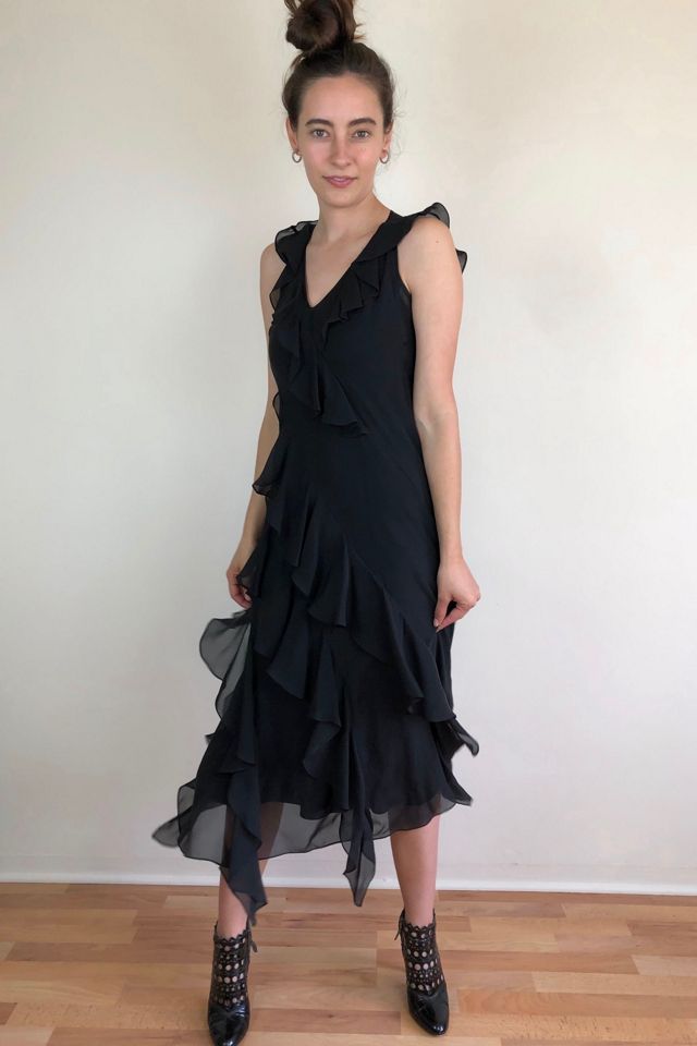 white christmas dresses The Queens Quarters Bias Halter Dress With Ruffle Hem main image 0