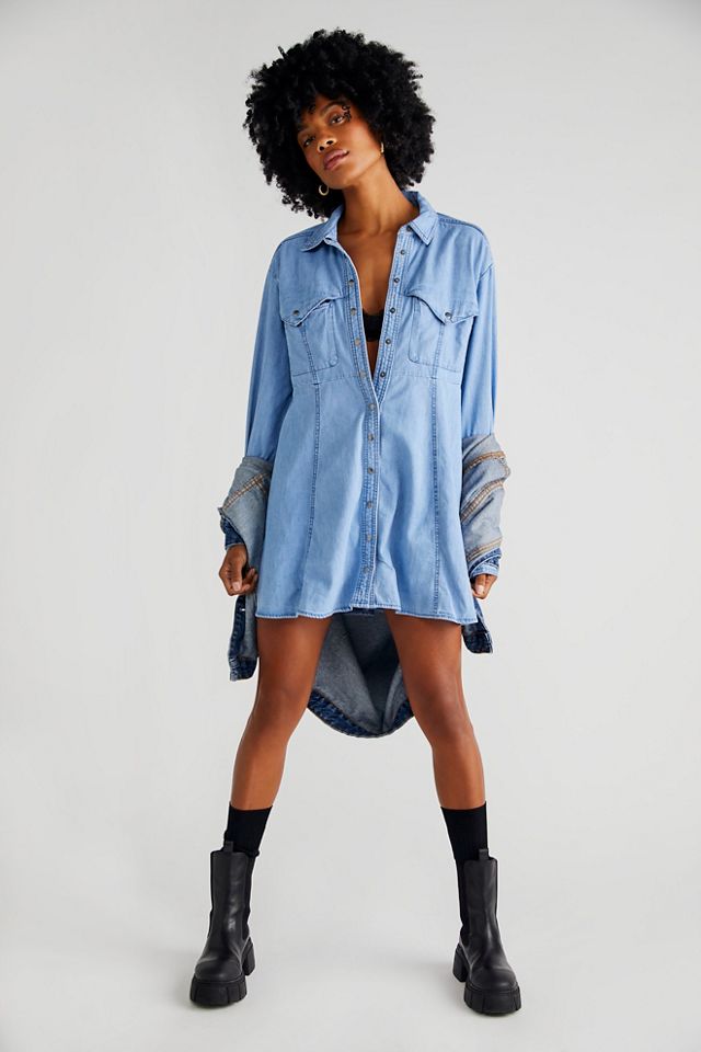 We The Free Sammi Denim Mini Dress Free People